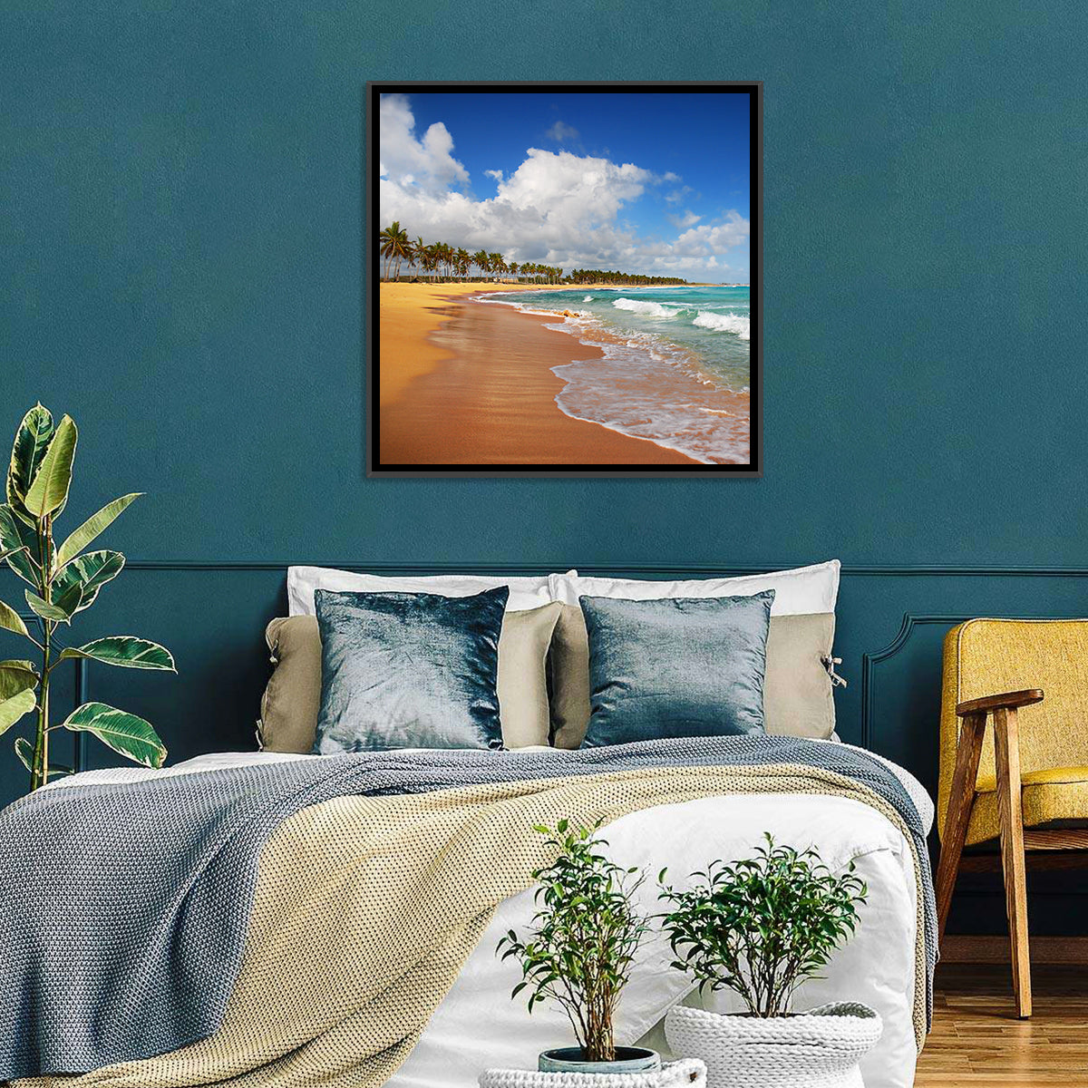 Palm Lined Tropical Coast Wall Art