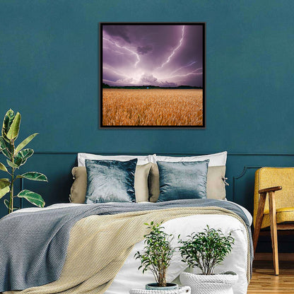 Lightning Over Wheat Field Wall Art