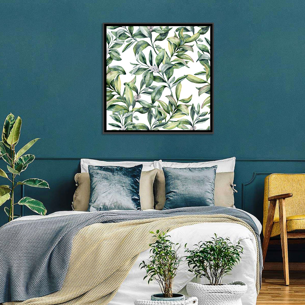 Snowberry Leaves Pattern Wall Art