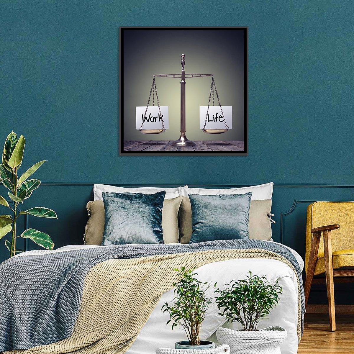 Metallic Scale: Work and Life Wall Art