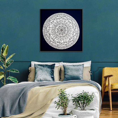 Navy Ornamental Mandala Wall Art