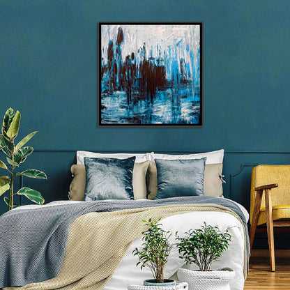 Rainy Abstract Skyline Reflection Wall Art