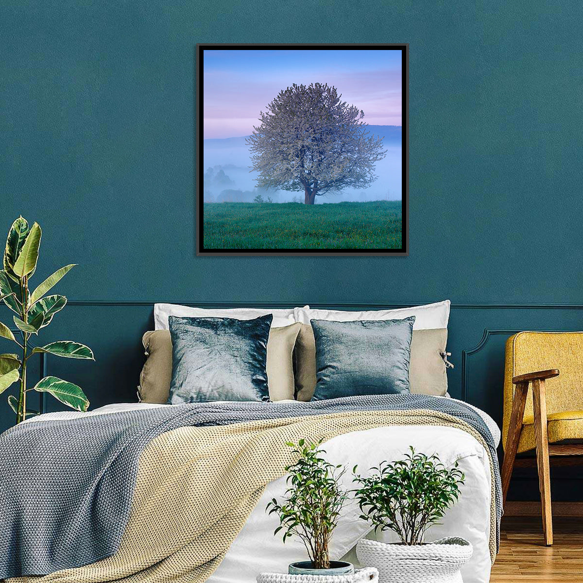 Misty Sumava Mountain Tree Wall Art