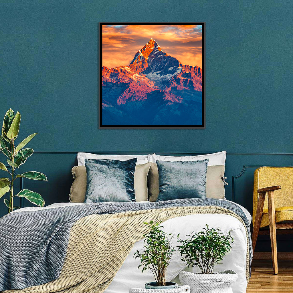 Machhapuchhre Sunrise Over Pokhara Wall Art