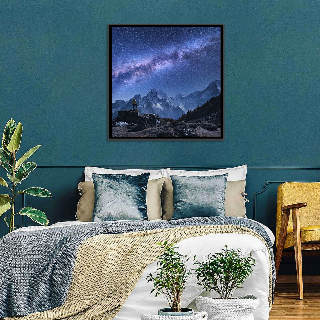 Milky Way Over Snow Capped Peaks Wall Art