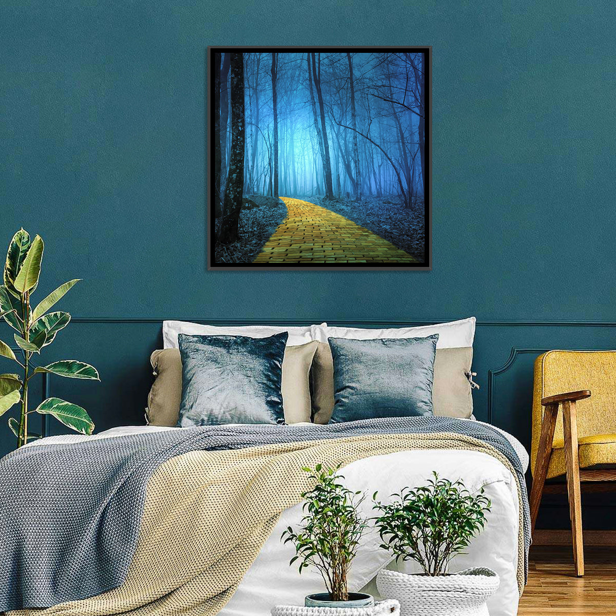Misty Yellow Brick Road Wall Art