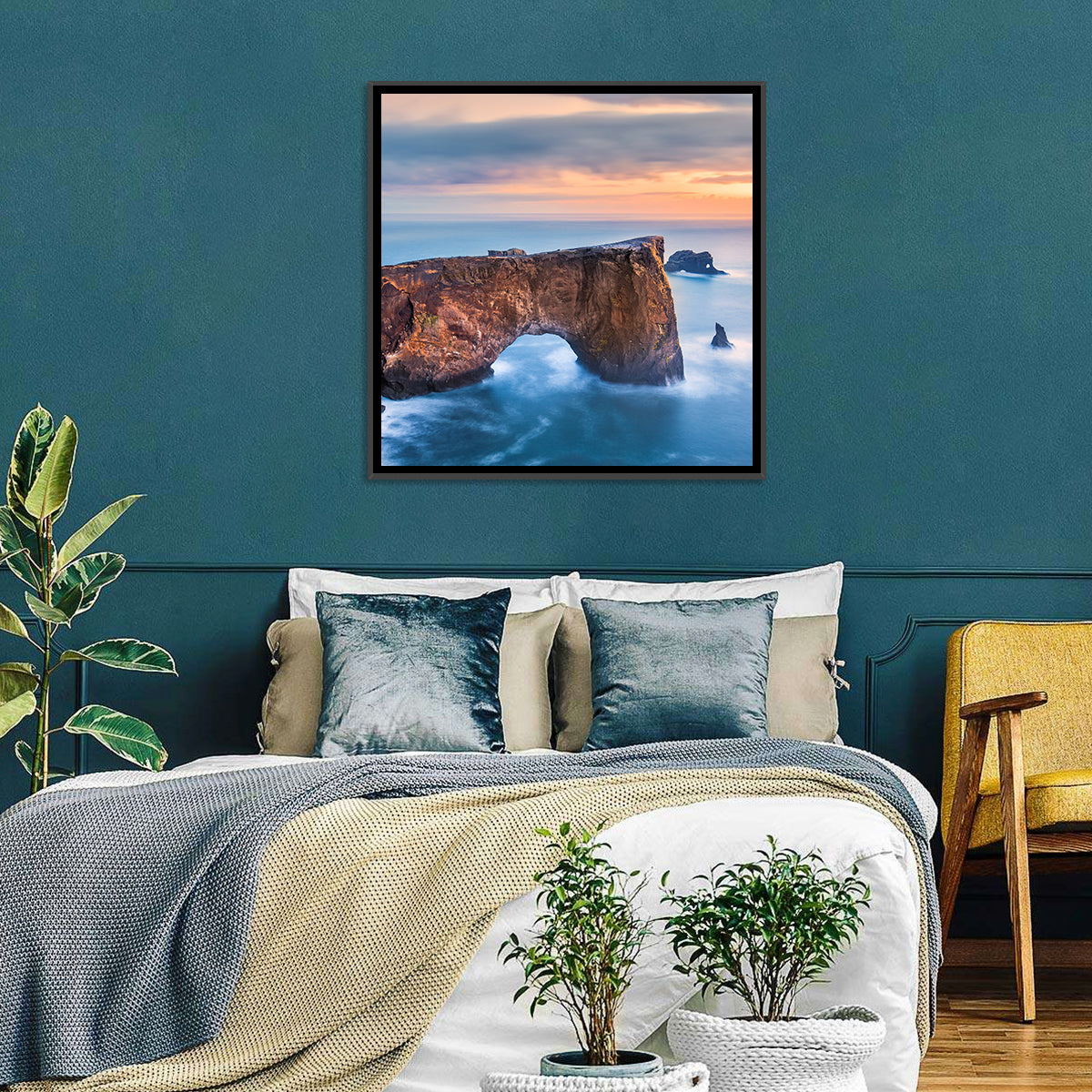 Dyrhólaey Sea Arch at Sunset Wall Art