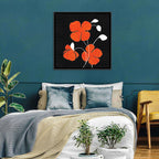 Black and Orange Poppy Illustration Wall Art