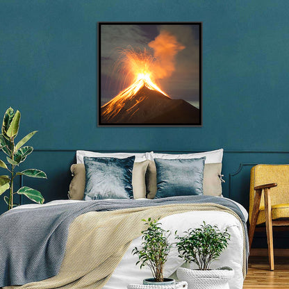 Starry Night Volcano Eruption Wall Art
