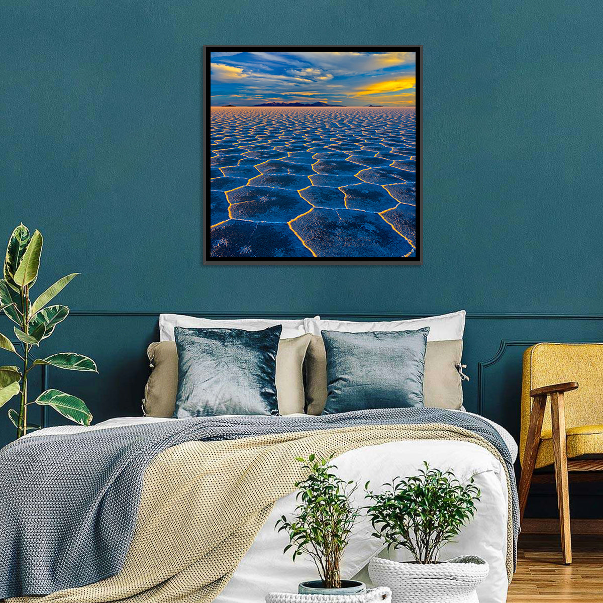 Salar De Uyuni Salt Flats at Sunset Wall Art