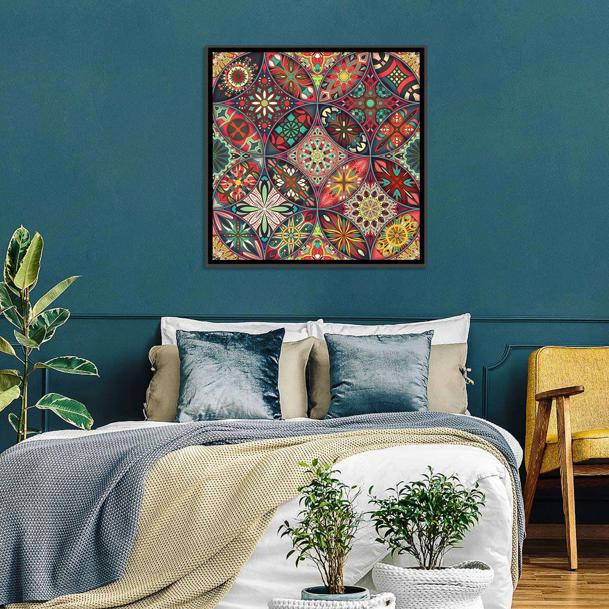 Vintage Mandala Tile Pattern Wall Art