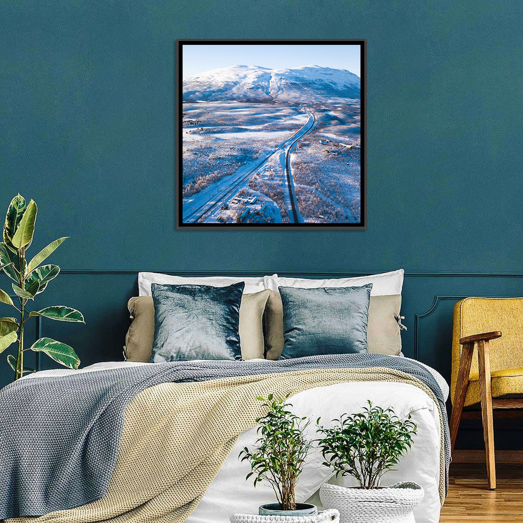 Snowy Valley with Parallel Tracks Wall Art