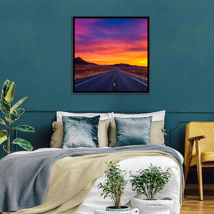 Infinite Desert Road Sunset Wall Art