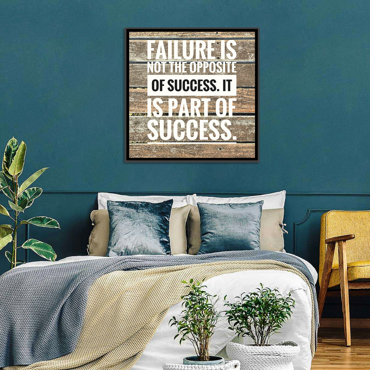 Failure Is Part of Success Rustic Typography Wall Art