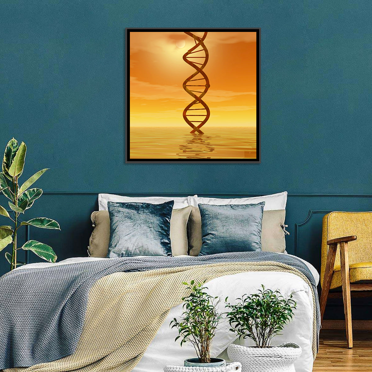 Dna Helix at Sunset Wall Art
