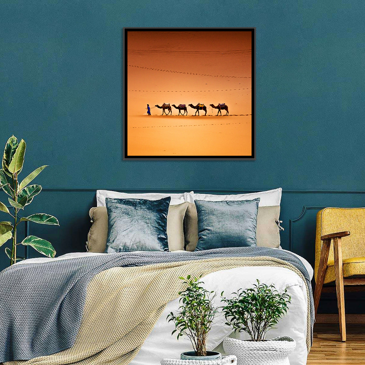 Camels In Sahara Desert Wall Art
