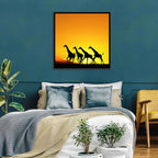 Savanna Giraffes at Sunset Wall Art