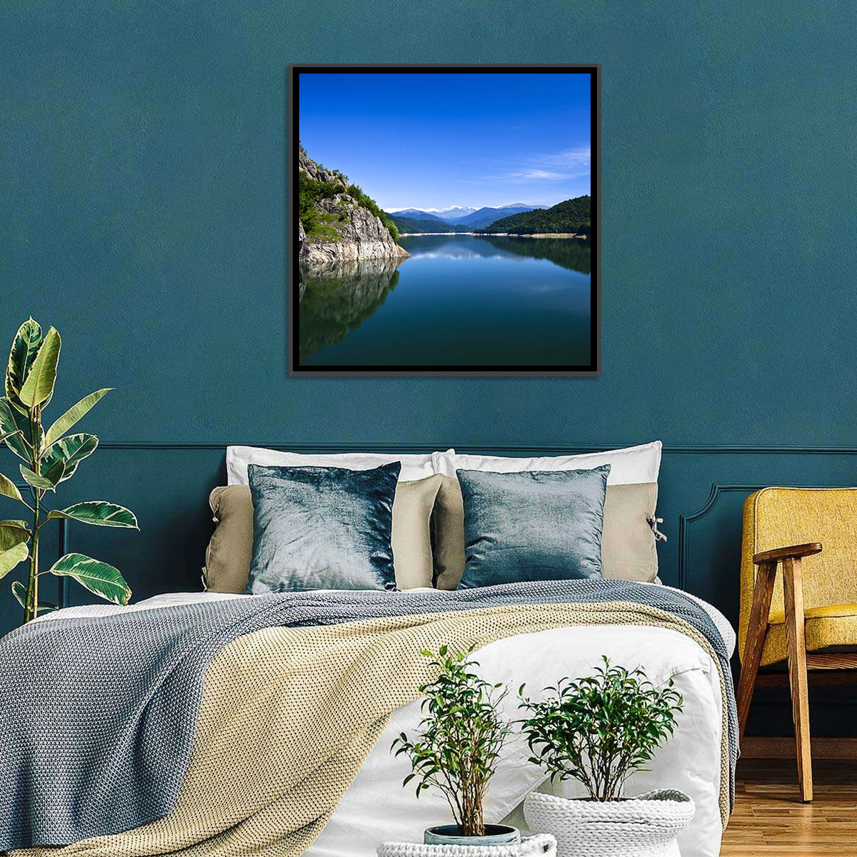 Calm Mountain Lake Reflection Wall Art