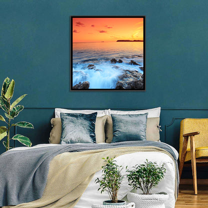 Dubrovnik Sunset Over Rocky Shore Wall Art