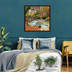 Mossy Footbridge in Autumn Forest Wall Art