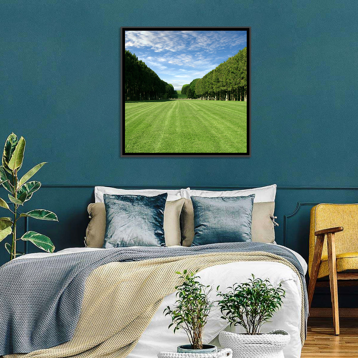 Tree-lined Manicured Lawn Wall Art