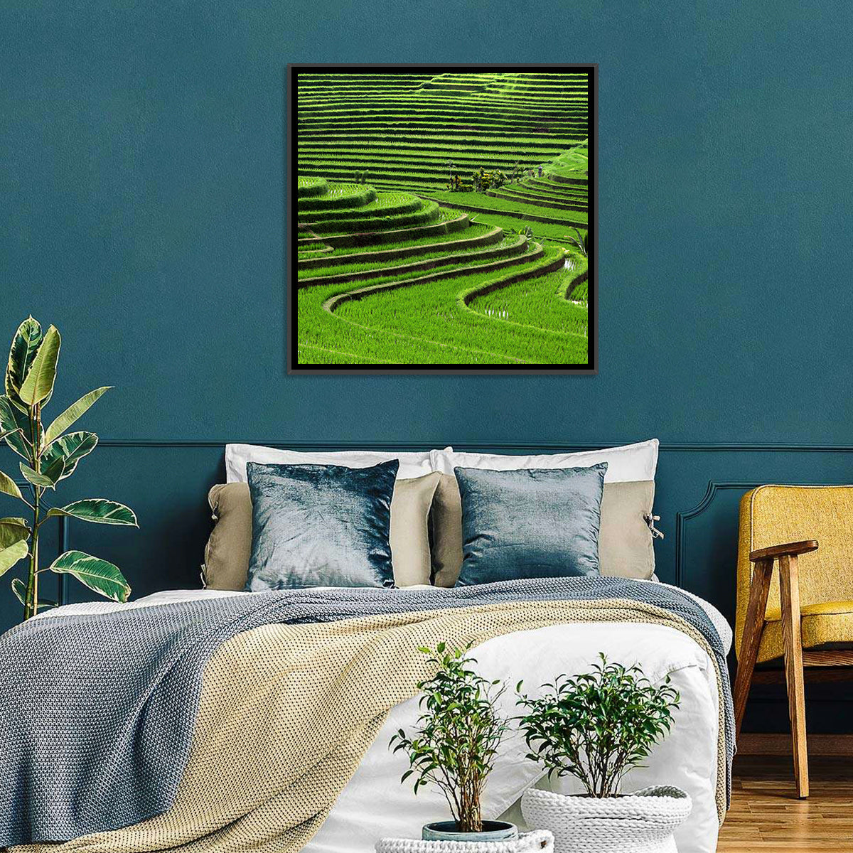 Lush Rice Terraces Wall Art
