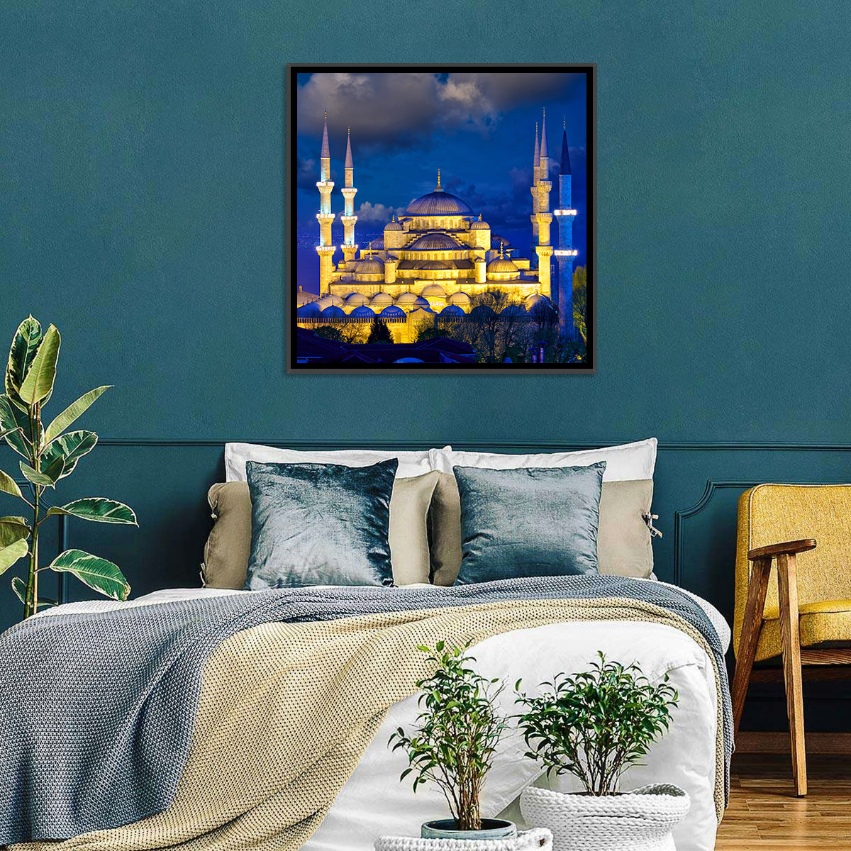 Sultanahmet Camii at Twilight Wall Art