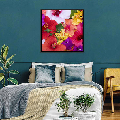 Tropical Bougainvillea and Hibiscus Bloom Wall Art
