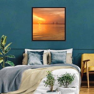 Oresunds Bridge Sunset Wall Art