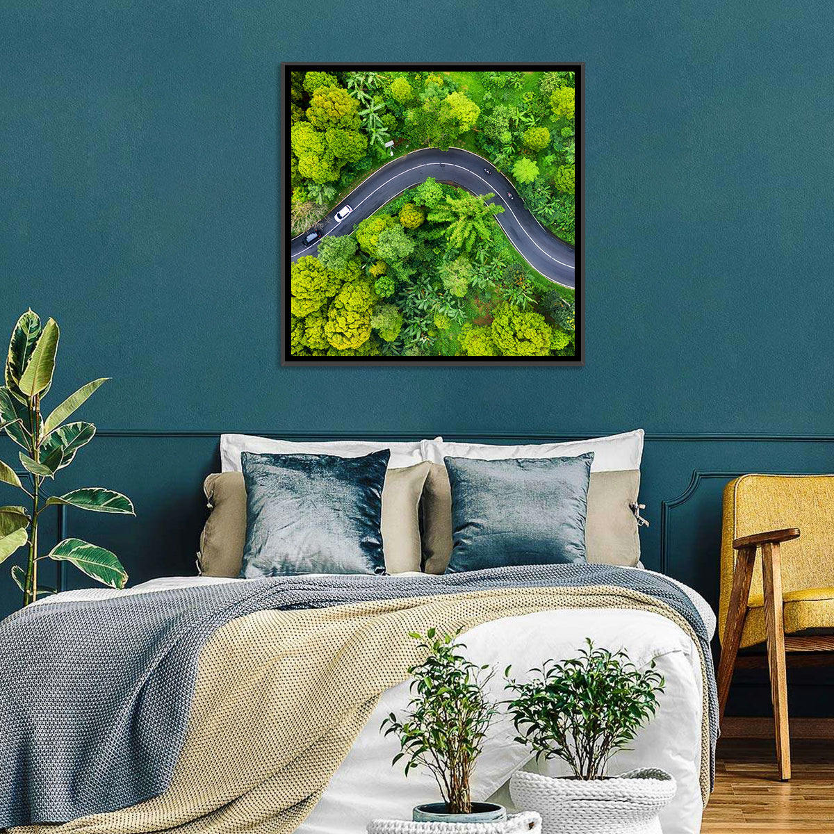 Winding Tropical Forest Road Wall Art