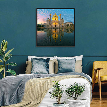 Karlskirche Golden Hour Reflection Wall Art