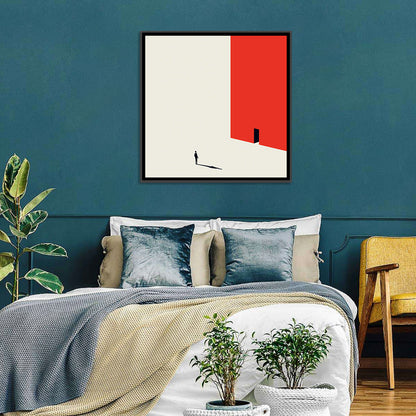 Solitary Figure with Red Door Wall Art