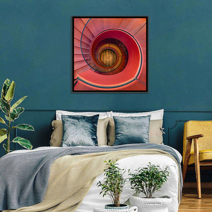 Red Spiral Staircase Wall Art