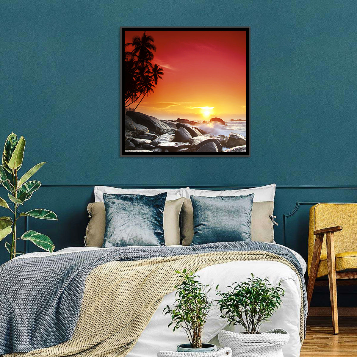 Tropical Island Sunset Wall Art