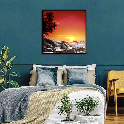 Tropical Island Sunset Wall Art