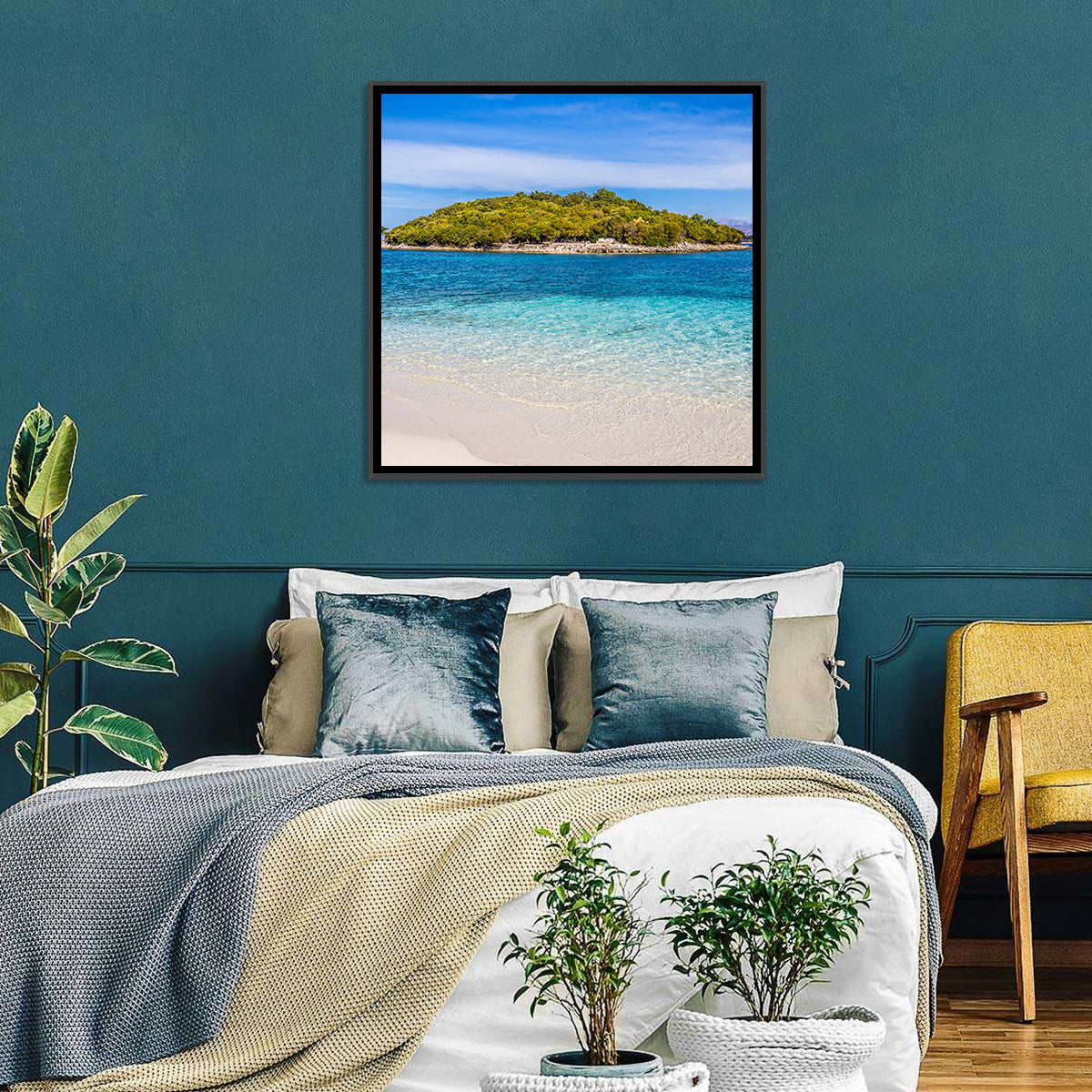 Butrint Turquoise Island Beach Wall Art
