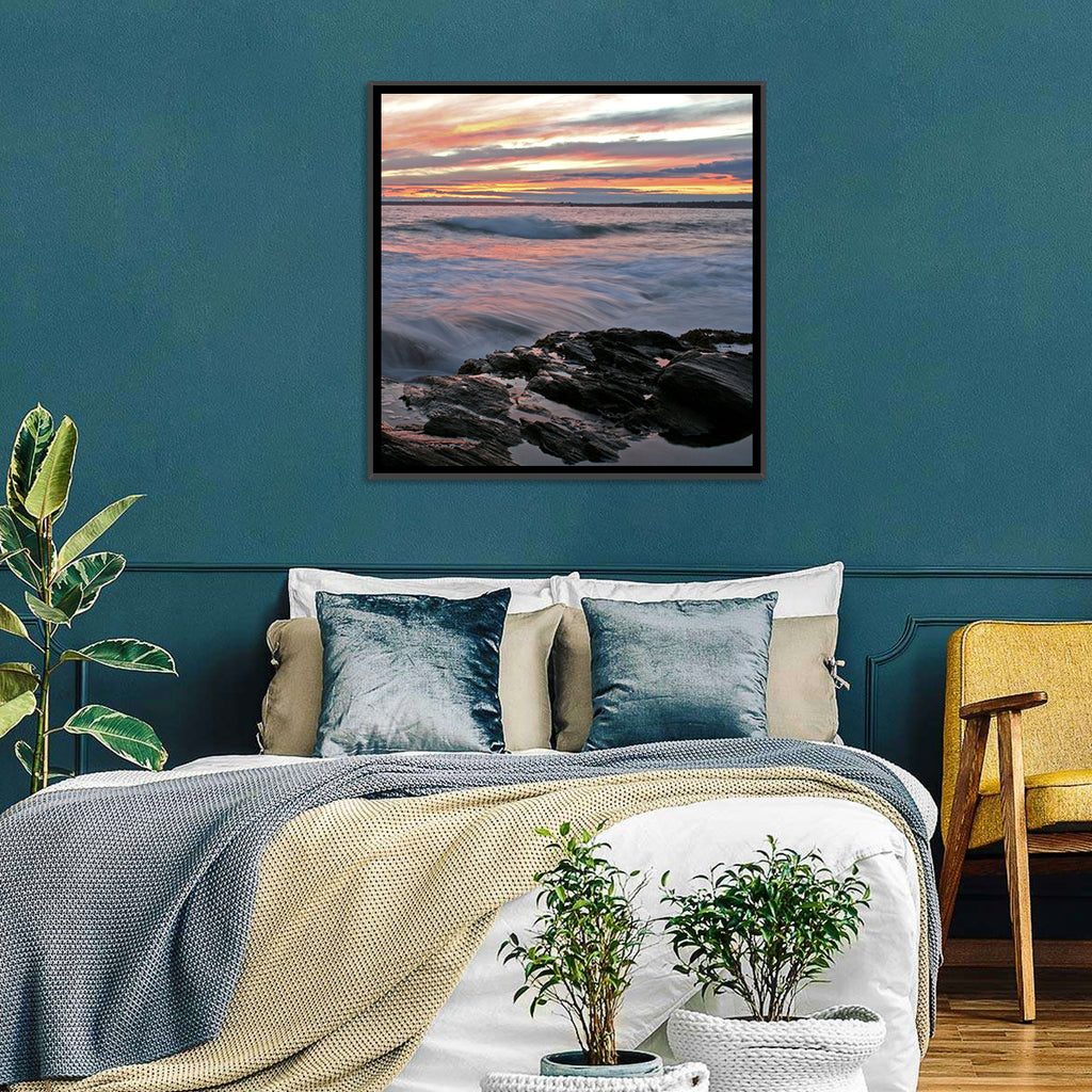 Rocky Coast Sunset Wall Art