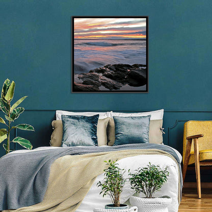 Rocky Coast Sunset Wall Art