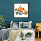 Festive Pumpkin Trio Watercolor Wall Art