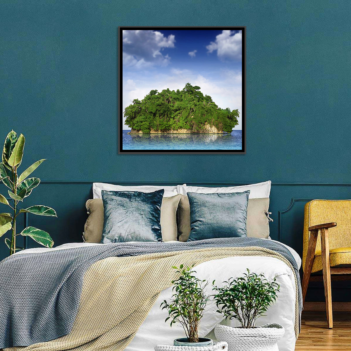 Tranquil Tropical Island Reflection Wall Art
