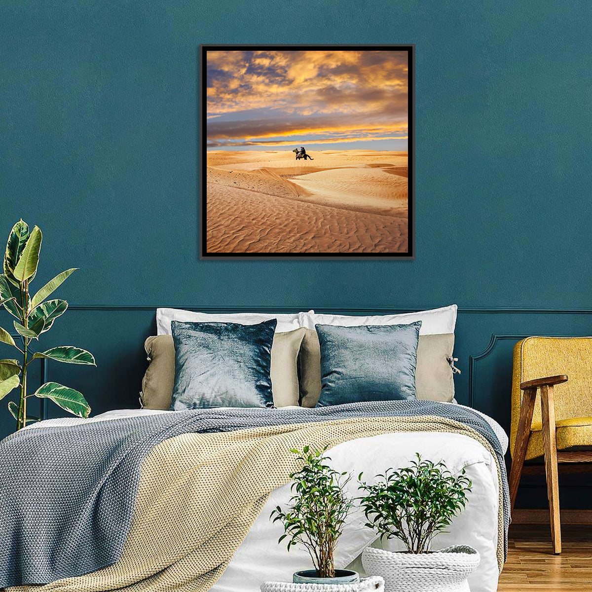 Sahara Camel Rider at Sunset Wall Art