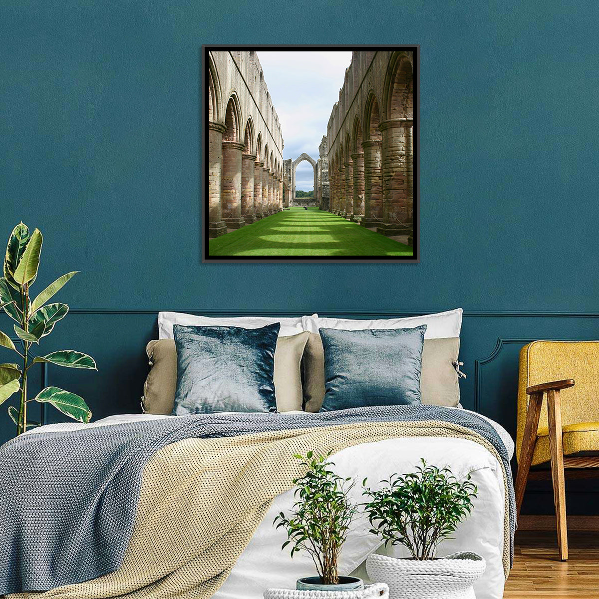 Fountains Abbey Ruins Grassy Nave View Wall Art