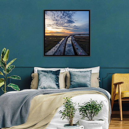 Mobile Bay Bridge at Sunset Wall Art