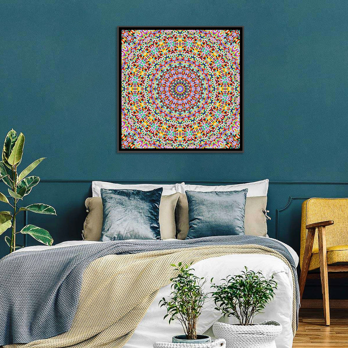 Beaded Kaleidoscope Mandala Wall Art