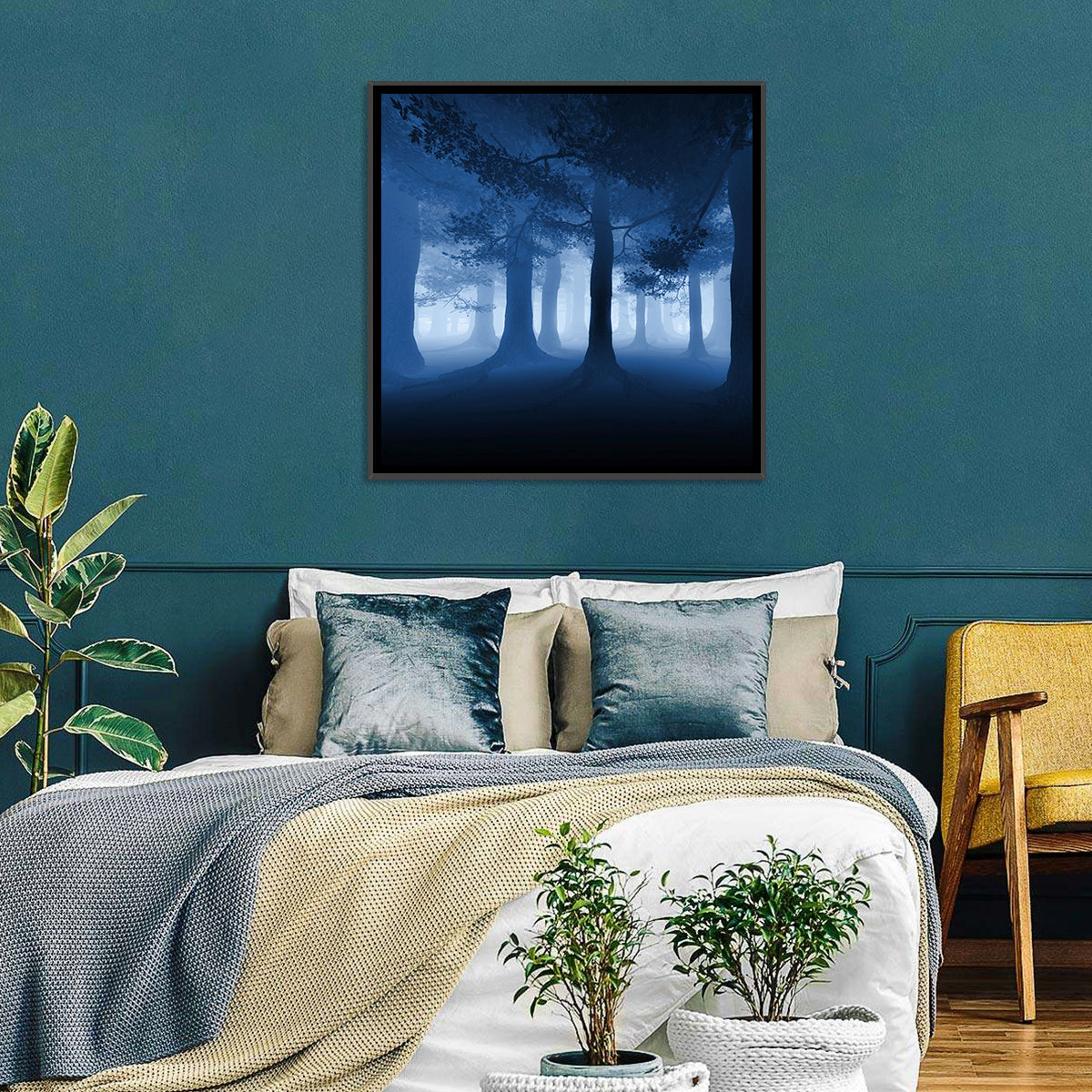 Midnight Blue Forest Wall Art