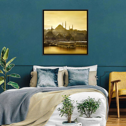 Suleymaniye Mosque Sunset Silhouette Wall Art