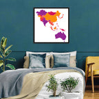 Stylized Asia Pacific Map Wall Art