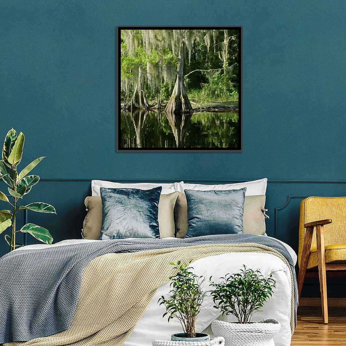 Bald Cypress and Great Blue Heron Wall Art