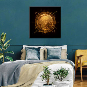 World Map Hologram Wall Art