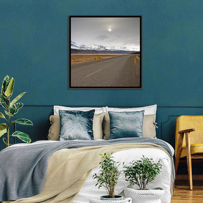 Icelandic Road to Snow-capped Mountains Wall Art